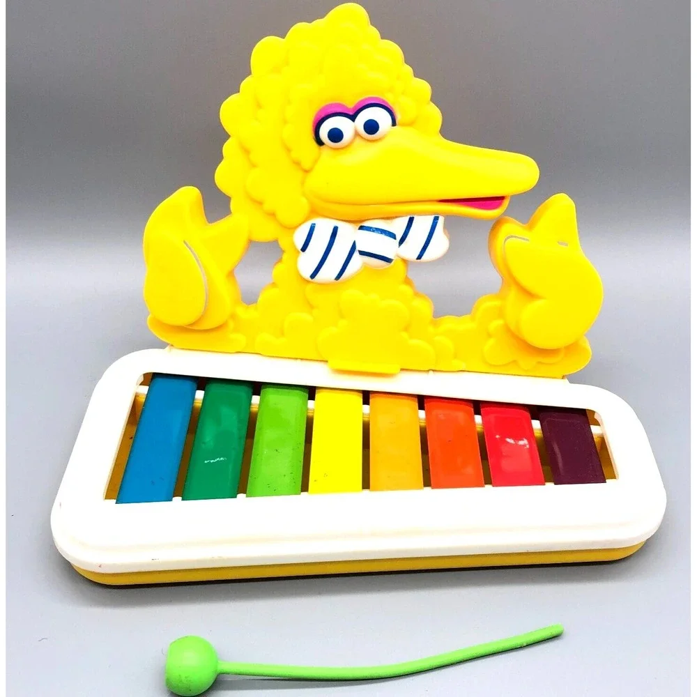 Vintage Sesame Street Big Bird XYLOPHONE Musical Instrument Top 1983 80s Plastic